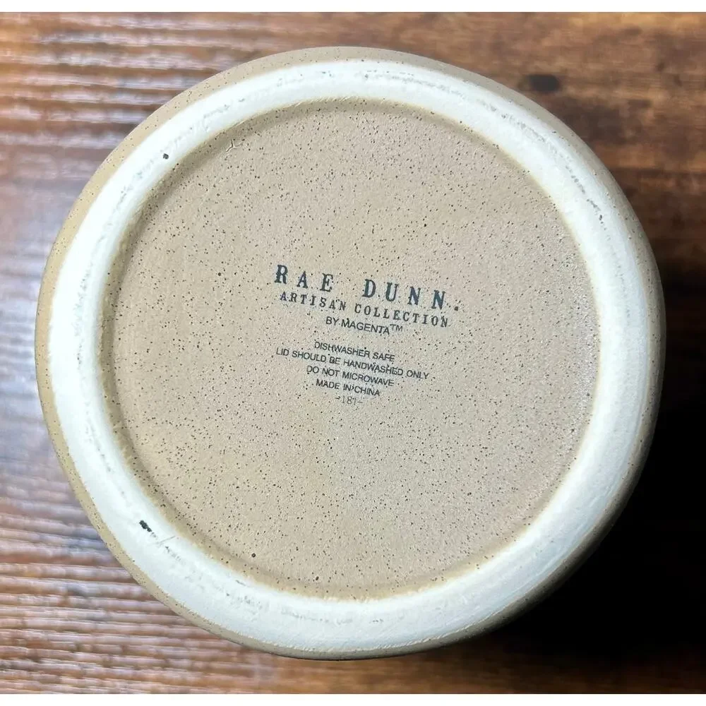 Rae Dunn by Mageneta 5” “NUTS” Ceramic Canister White- No Lid